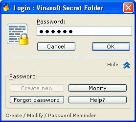 Using Vinasoft Secret Folder