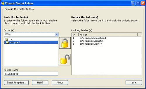 Using Vinasoft Secret Folder